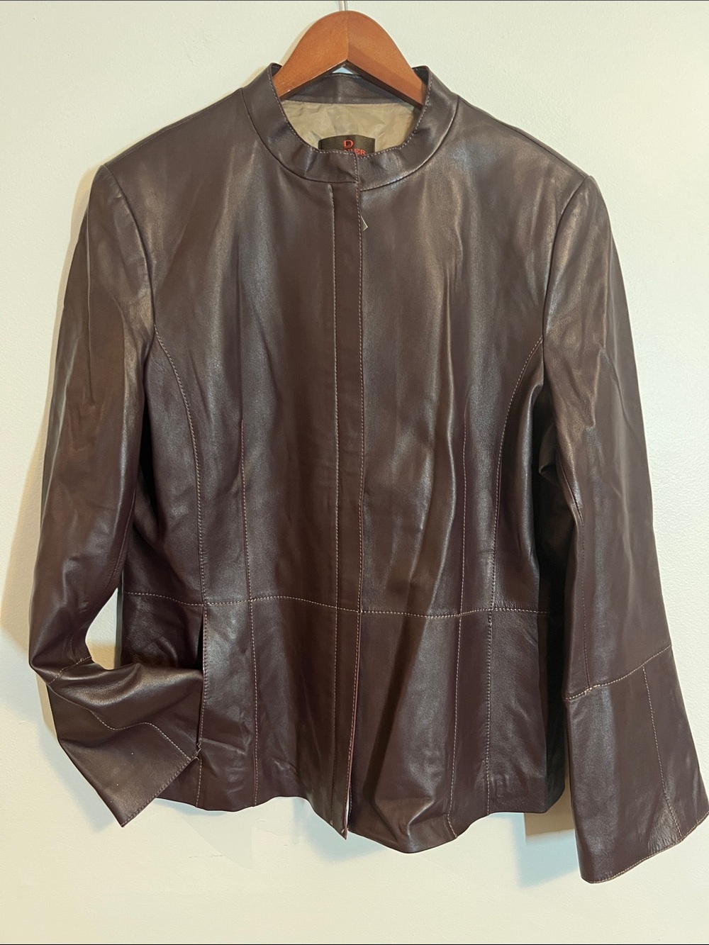 Women's Daniel Brown Leather Peplum Jacket size XL
